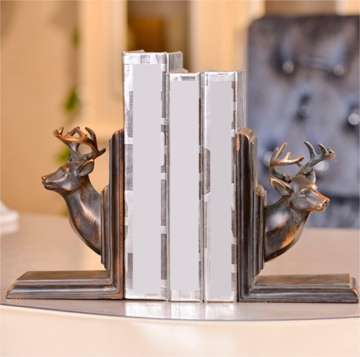 ブックホルダー 重い本用の装飾樹脂ブックエンド アメリカンスタイルの